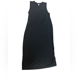 A New Day Black Sleeveless Ribbed Midi Dress – Size L